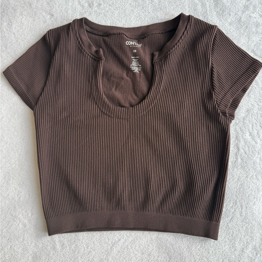 CONTour by PacSun seamless notched Brown T-Shirt